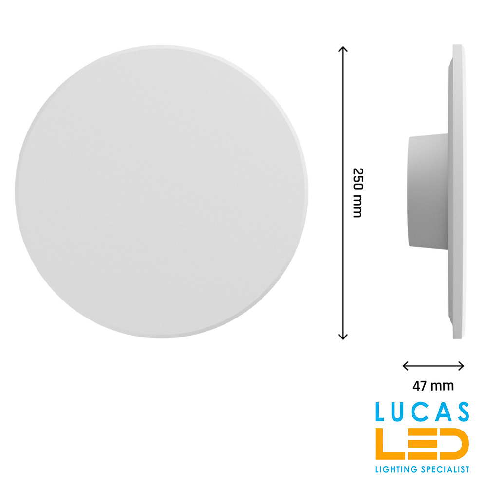 Surface LED Wall Facade Light- 18W- IP44- 2350lm- 3000/4000/6000K CCT- White- Outdoor&Indoor lamp- round light- PIATTA