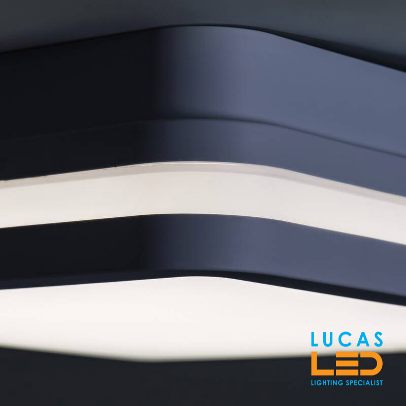 12-18W LED Panel Light CCT - 3000/3500/4000K - IP54 waterproof - Up to 1750lm - BENO Grey Square