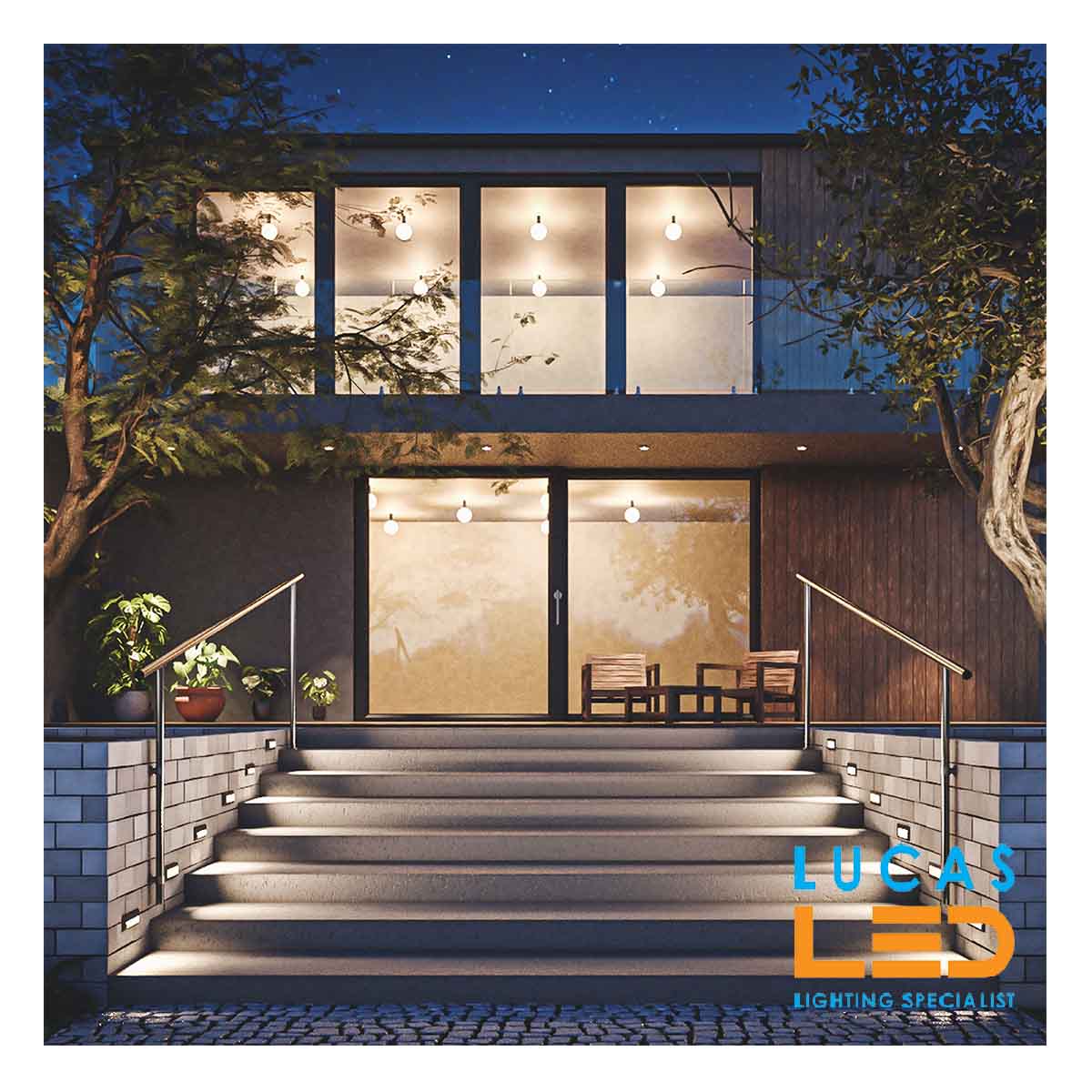 CCT Surface Outdoor LED Facade Light 6W - 3000K/4000K/6000K - 850lm - IP54 - ENCANTA Black body