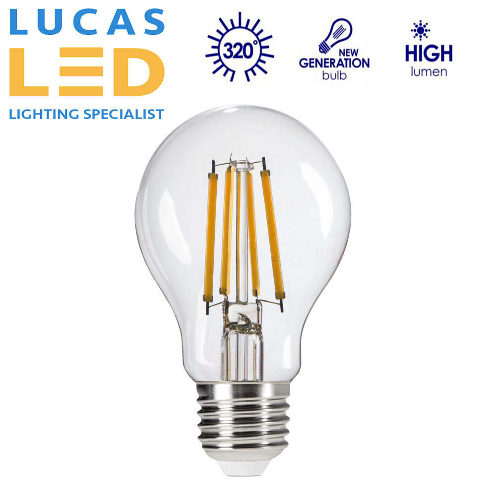 E27 LED Filament Bulb 7W - 2700K Soft Warm- 810lm - viewing angle 320° - New Xled 