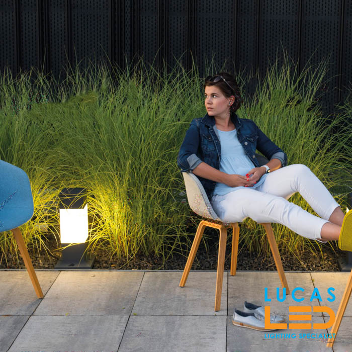 Outdoor LED Garden lighting- Architectural - E27- IP54- 470mm- INVO Square shape- floor standing lamp for Pathway , Driveway 