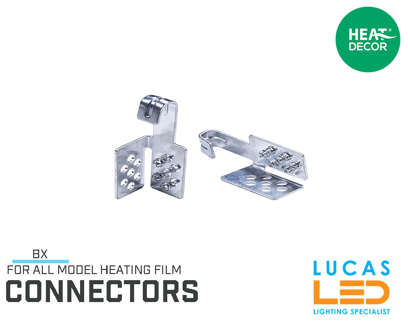  Heating Film Connector BX • Wire crimp •  Terminals connection • L &N 230 • Pair of 2 connectors •