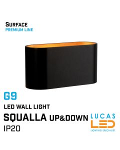 surface_led_wall_light_g9_ip20_indoor_up_down_light_decorative_squalla_black_gold_lucasled.ie