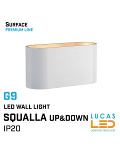 Surface Wall light G9 - IP20 indoor - Up & Down light - Decorative SQUALLA White & Gold