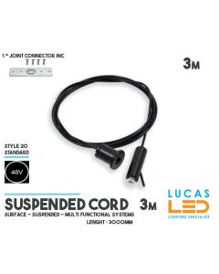 3m suspended-wire-cord-for magnetic railtrack 48V-lenght 1500mm-lucasled-ireland