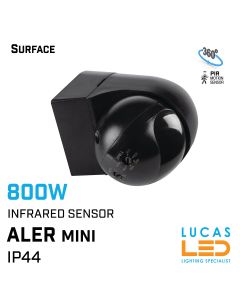 PIR Infrared Motion Sensor ALER Mini 800W - IP44 - H140°/ V45° - wall mounted Light Switch.