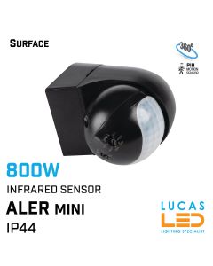 PIR Infrared Motion Sensor ALER Mini 800W - IP44 - H140°/ V45° - wall mounted Light Switch.