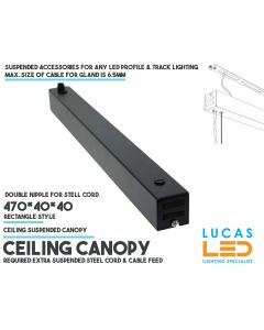 Double cord nipple-suspended canopy ceilingfor all led profile track rail ireland