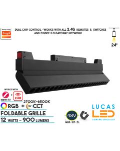 12-watts-RGBCCT-smart-foldable-grille-magnetic-track-light-48V-rail-20mm-standard-suspended-surface-track-ireland-europe