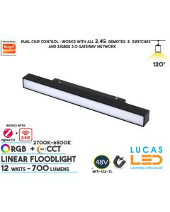 12-watts-RGBCCT-with-tunable-white-700-lumens-linear-floodlight-smart-magnetic-track-light-48V-rail-20mm-standard-suspended-surface-track-ireland-europe