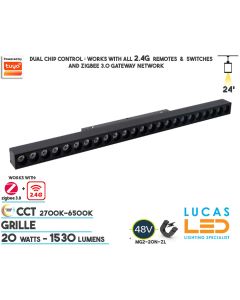 10-watts-CCT-white-tunable-dual-white2700-6500K-grille-smart-magnetic-track-light-48V-rail-20mm-standard-suspended-surface-track-ireland-europe