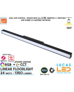 24-watts-RGBCCT-with-tunable-white-700-lumens-linear-floodlight-smart-magnetic-track-light-48V-rail-20mm-standard-suspended-surface-track-ireland-europe-delivery-next-day