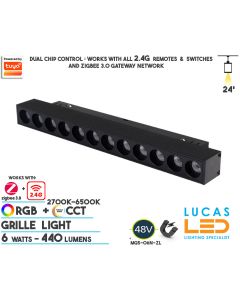 6-watts-RGBCCT-with-tunable-white-440-lumens-grille-smart-magnetic-track-light-48V-rail-20mm-standard-suspended-surface-track-ireland-europe