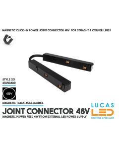 Corner Joint Connector 48V • Magnetic Track Rail 48V • Click-in •Corner Feed • Single Circuit •Black body• for Magnetic Track Light •