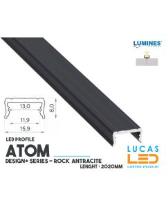 LED Profile • DESIGN+ SERIES • "ATOM" • ROCK ANTHRACITE • Aluminium • 2.02 Meters  length • PRO • multi set •