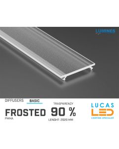 Diffuser Type "BASIC" • Base FROSTED • 90% Transparency • 2020 mm • Cover for LED Profile • Material PMMA
