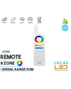 Remote Control • RGB+CCT • LoRa 433 MHz • 8 Zone  • Smart Lighting System • FUT086 • 12V