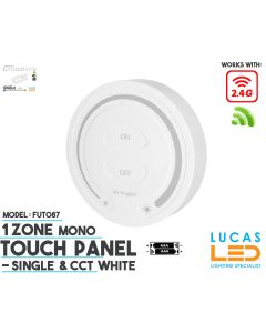 LED Touch Panel Switch • Single LED Strip • MiBoxer • 1 zone • 2.4G • Wireless • Compatible • Smart Lighting System • FUT087 • White edition