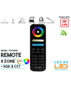 Remote Control • RGB+CCT• MiBoxer • 8 Zone • 2.4G • Wireless • Compatible • Smart System • FUT089B • Black edition