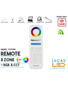 Remote Control • RGB+CCT • MiBoxer • 8 Zone • 2.4G • Wireless • Compatible • Smart System • FUT089 • White edition