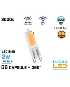 LAST 2pcs - G9 LED Bulb Light capsule- 2W - 200lm - 3000K - 240V - Led COB - ZUBI - Warm White