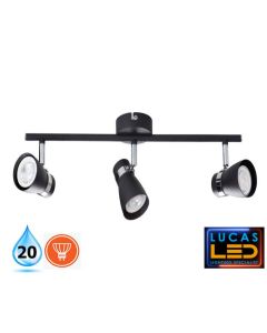 LED Ceiling surface Lighting - GU10 (3 x max. 35W) - IP20 - Scandinavian Style Home Lamp - ENALI 3L - Black