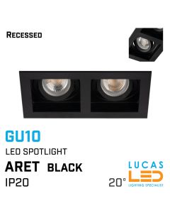 recessed-downlight-spotlight-2 x gu10-ip20-ceiling-fitting-light-black-body-lucasled.ie