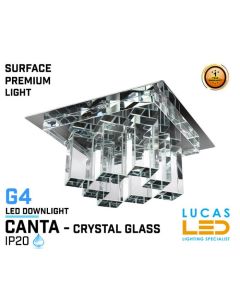 LAST 14 pcs ONLY  - Ceiling surface spotlight - G4 - Crystal CANTA- CLEARANCE