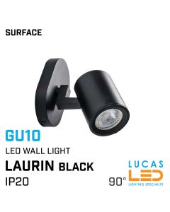 LED Wall light - Gu10 - IP20 - surface reading wall lamp - black colour