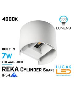 outdoor-led-wall-light-full-fitting-7W-IP54-up-down-white-cylinder-lucasled.ie