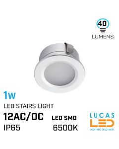 recessed-led-wall-staircase-spot-light-1W-6500K-40lm-IP65-IMBER-lucasled.ie