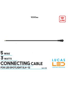 Connecting Cable • Waterproof • 3W • 5 Wire • 1000mm • MiBoxer • 12V • IP66 • for LED Spotlight SL4-12