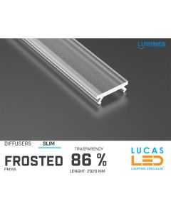 Diffuser Type "SLIM" • Base FROSTED • 86% Transparency • 2020 mm • Cover for LED Profile • Material PMMA