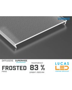 Diffuser Type "SUPERWIDE" • Base FROSTED • 83% Transparency • 2020 mm • Cover for LED Profile • Material PMMA