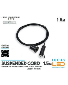 1.5m suspended-wire-cord-for magnetic railtrack 48V-lenght 1500mm-lucasled-ireland