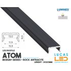 LED Profile • DESIGN+ SERIES • "ATOM" • ROCK ANTHRACITE • Aluminium • 2.02 Meters  length • PRO • multi set •