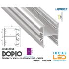 led-profile-suspended-architectural-surface-dopio-white-aluminium-2-02-meters-length-pro-multi-set-lucased.ie