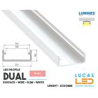 led-profile-surface-dual-white-furniture-aluminium-profile2-02-meters-length-pro-multi-set-2-channel-for-led-strip-Ceiling-Walkway-Accent-Night Club-Bathroom-Linear-price-ireland
