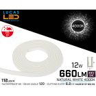 LED Neon Natural White flexible 0612  • 24V • 12W • IP65 • 660lm • Pro Version 3oz Cooper paths• price per 10 meter • NL0612-12-NW-24