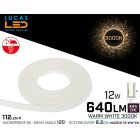 LED Neon Warm White flexible 0612 • 24V • 12W • IP65 • 640lm • Pro Version 3oz Cooper paths• price per 10 meter • NL0612-12-WW-24
