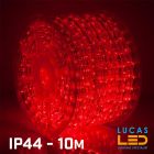 RED LED Rope Lights 125W - IP44 Waterproof - 1800 LED - 10m Roll cuttable - SET