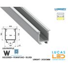 led-profile-recessed-furniture-w-silver-aluminium-2-02-meters-length-pro-multi-set-Restaurant-Commercial-Hotel-Corridor-Walkway-price-ireland