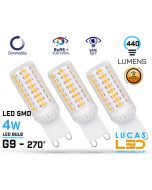G9 Dimmable LED Capsule Bulb Light - 4W - Beam angle 270° - Led SMD - SET of 3pcs-Natural White