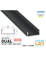 led-profile-surface-dual-black-furniture-aluminium-profile2-02-meters-length-pro-multi-set-2-channel-for-led-strip-Living Room-Fountain-Deck-Pool-Commercial-price-europe
