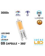 LAST 2pcs - G9 LED Bulb Light capsule- 2W - 200lm - 3000K - 240V - Led COB - ZUBI - Warm White