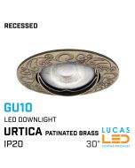 LED spotlight recessed ceiling mounted - gu10- ip20 - Vertical adjustment of 30° - URTICA Patinated brass