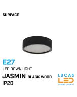 Surface LED Downlight Ceiling Mounted Light E27 - IP20 indoor - Black Wood - JASMIN 270