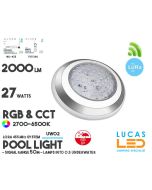 LED Underwater Light • Pool Light  • RGB+CCT  • 27W • 2000LM  • IP68 • LoRa 443MHz  • Smart Lighting System • Control distance 50m • MiBoxer • UW02 • 12V