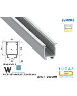 led-profile-recessed-furniture-w-silver-aluminium-2-02-meters-length-pro-multi-set-Restaurant-Commercial-Hotel-Corridor-Walkway-price-ireland