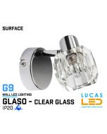 LAST 4 pcs ONLY - Wall fitting Lights - G9 - GLASO- CLEARENCE